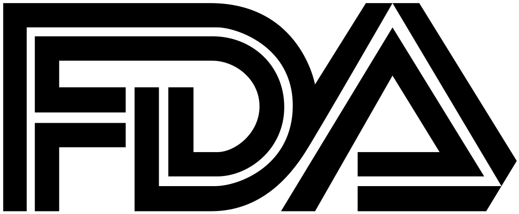 The logo of the FDA.