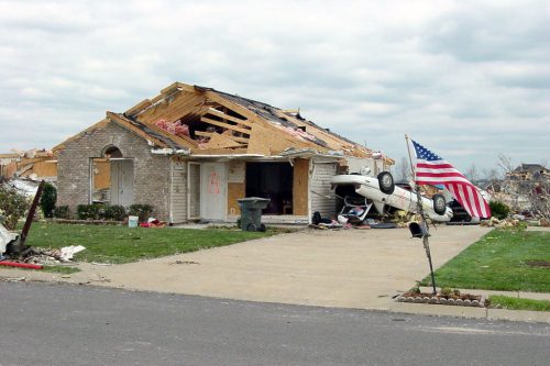 Damage from a tornado that hit Tennessee in 2006.