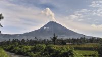 Mount Sinabung erupting in 2017.