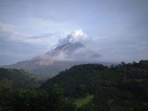 Indonesia's Mount Sinabung erupting in 2014.