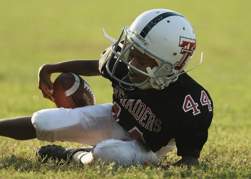 Fallen youth football player.