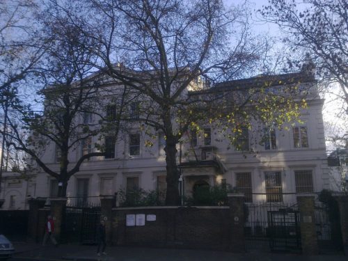 The Russian Embassy in London. This is where many Russian diplomats work.