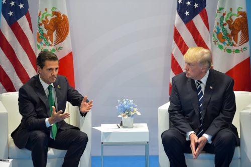 Mexican President Peña Nieto and US President Trump at the G20 summit, July 2017.