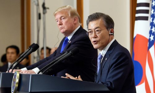 President Trump met with South Korean President Moon Jae-in in November, 2017.