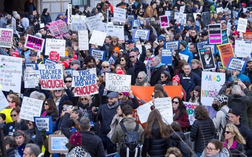 March for Our Lives protest in New York City, one of 800 protests around the world.