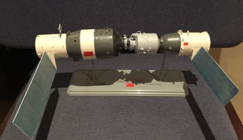 Model of the Chinese space station Tiangong-1.