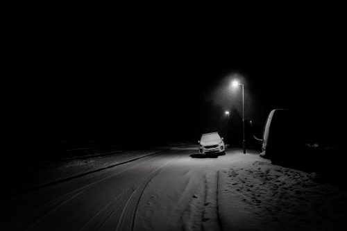 Some people who drove in the snow got stuck.