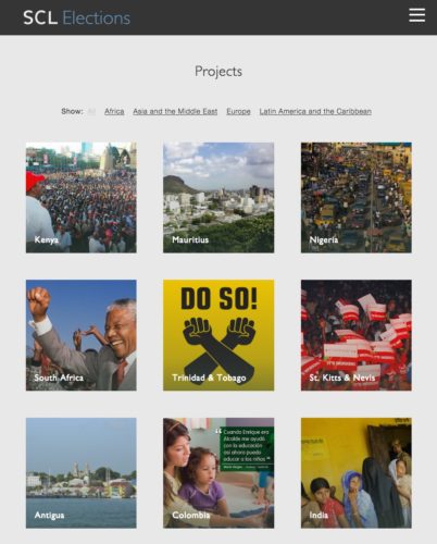 Screen shot of the SCL Group's elections website from 2017.