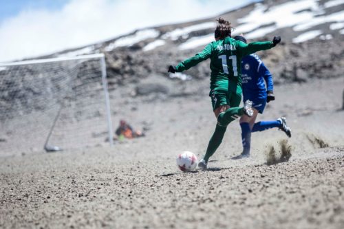 Josephine Martorell takes a shot, Mount Kilimanjaro, 2017.