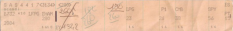 Strip of paper used to control flights.