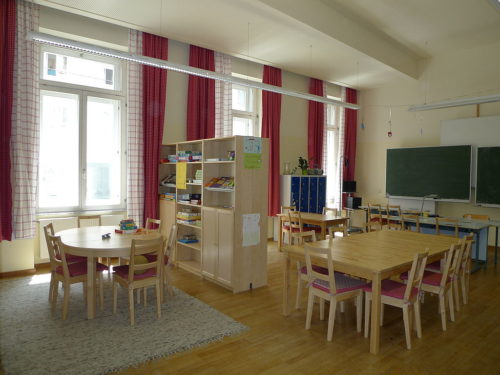 Empty German Classroom