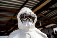 Workers dealing with Ebola must wear special clothes for protection.