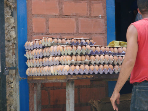 Mr. Maduro offered eggs to people who signed up to vote.