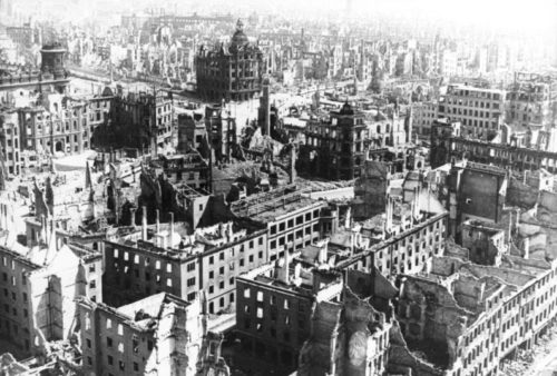 Dresden was mostly destroyed by bombing in 1945