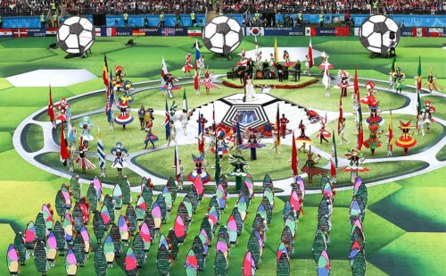 Part of the show at the 2018 FIFA World Cup opening event.