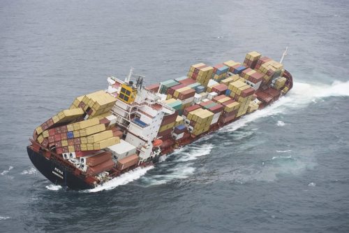 This container ship ran aground in 2011.