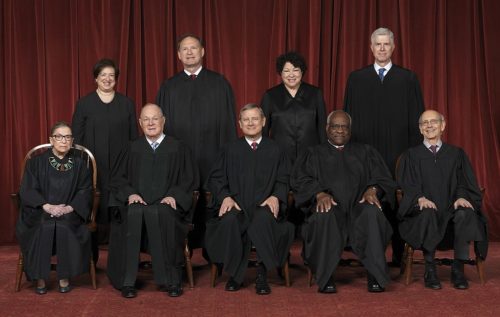 There are nine justices on the Supreme Court of the United States.