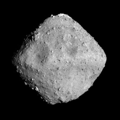 Ryugu looks a little like a bead in the shape of a diamond.