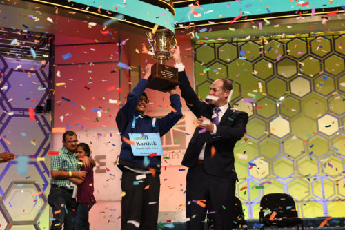 Karthik Nemmani won the Scripps National Spelling Bee by spelling "koinonia".