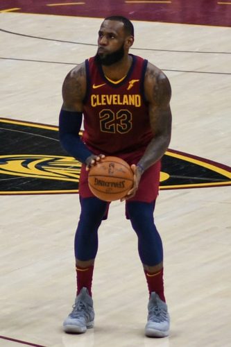 Lebron James of the Cleveland Cavaliers played the last three games with a hurt hand.