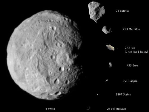 This picture shows that asteroids can be very different sizes.