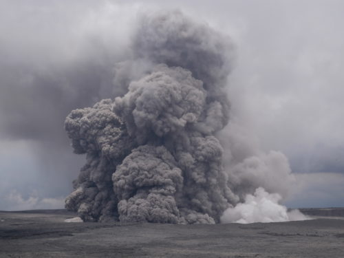 The volcano has sent huge clouds of volcanic ash over 10,000 feet (3,000 meters) in the air.