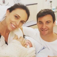 Ms. Ardern with her partner, Clarke Gayford, and their new baby girl.