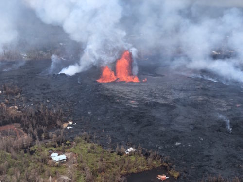 Lava fountains have shot as high as 200 feet (60 meters) into the air.