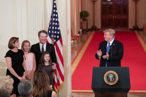 Mr. Trump introduced Judge Kavanaugh and his family last night.