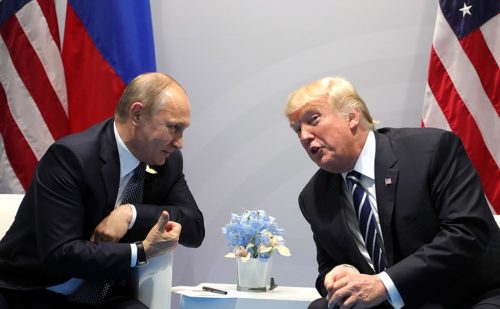 Mr. Trump talking with Russian President Vladimir Putin in 2017.