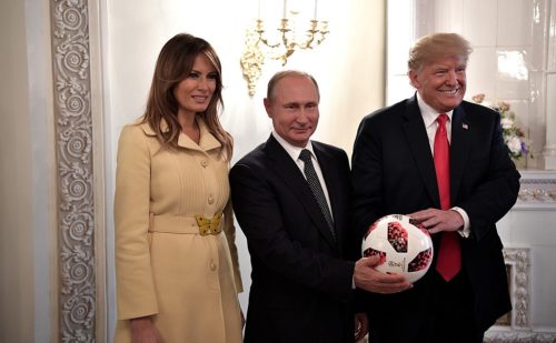 Mr. Putin gave Mr. Trump a football (soccer ball), saying, “The ball is now in your court.”