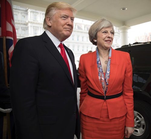 US President Donald Trump with British Prime Minister Theresa May