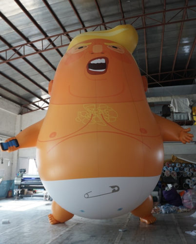 "Trump Baby" blimp blown up.