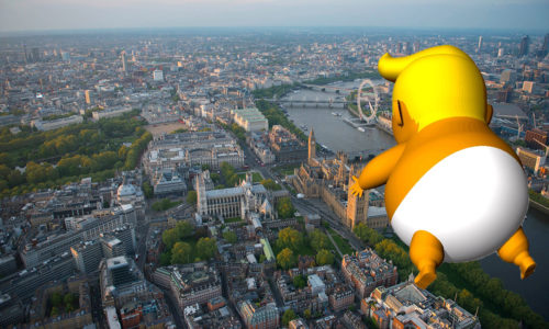 Artist's idea of what the blimp might look like floating over London.