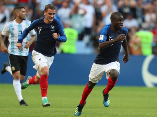 Antoine Griezmann (front left) led to two of France's goals yesterday.
