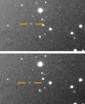 Valetudo, Jupiter's oddball moon, is the dot between the red lines.