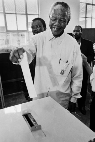 Mr. Mandela voting in the 1994 election that made him president.