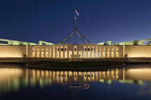 Parliament House in Canberra, Australia.