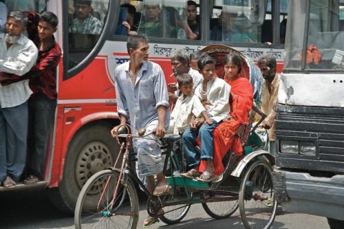 A rickshaw is a special kind of bike that can carry passengers.