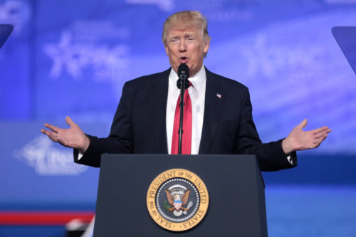 President Trump at podium