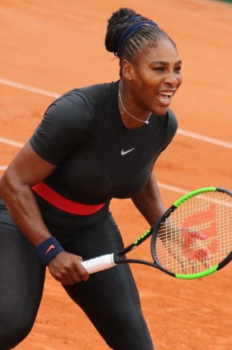 Serena Williams in her "catsuit" at the French Open in June.
