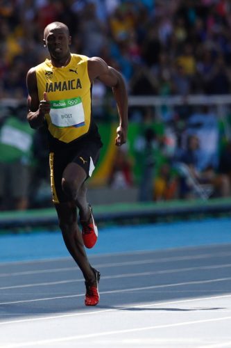 Bolt racing in the 2016 Olympics