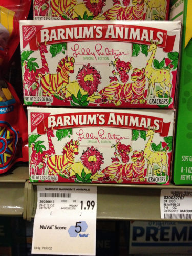 Specially styled box of Barnum's Animals Crackers.