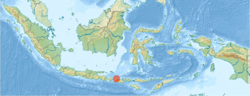 Map of Indonesia showing location of Lombok earthquake.