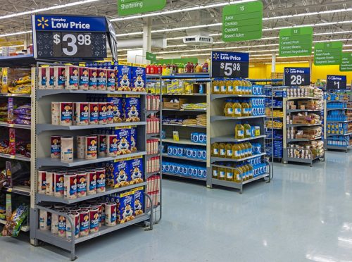 Endcaps at a Wal-Mart