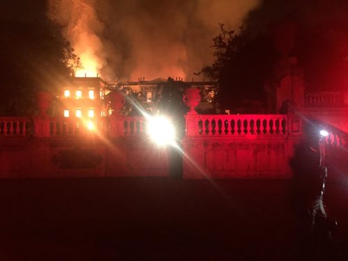 Brazil's National Museum in Rio de Janeiro in flames.