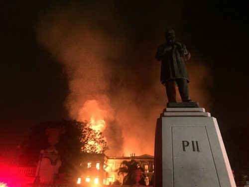 Brazil's National Museum in Rio de Janeiro in flames.