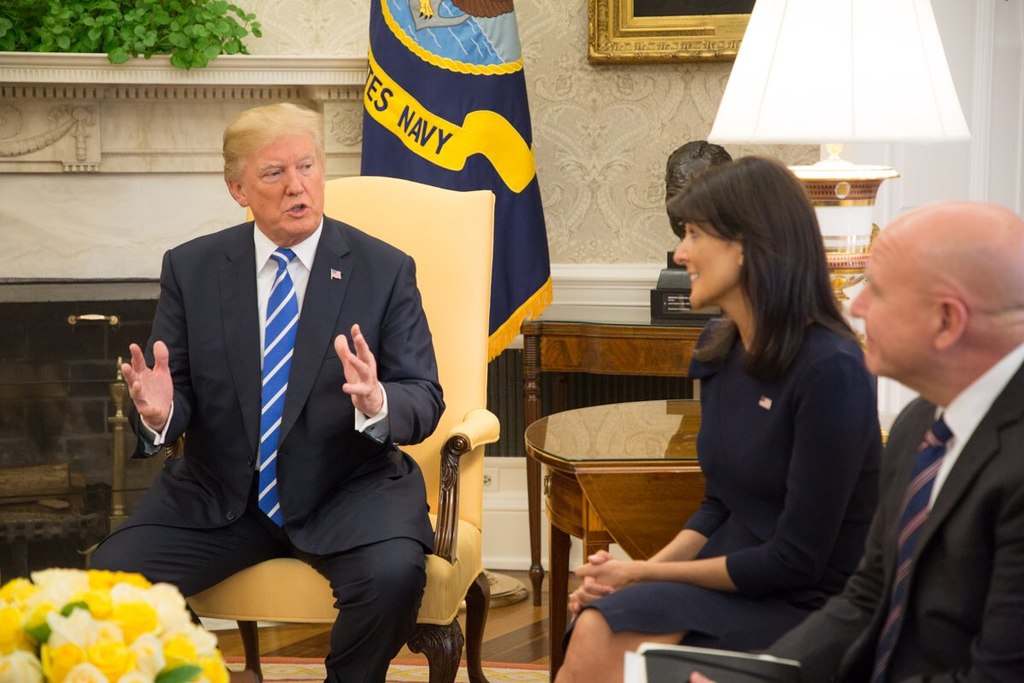 President Trump, Ambassador Haley, and H. R. McMaster