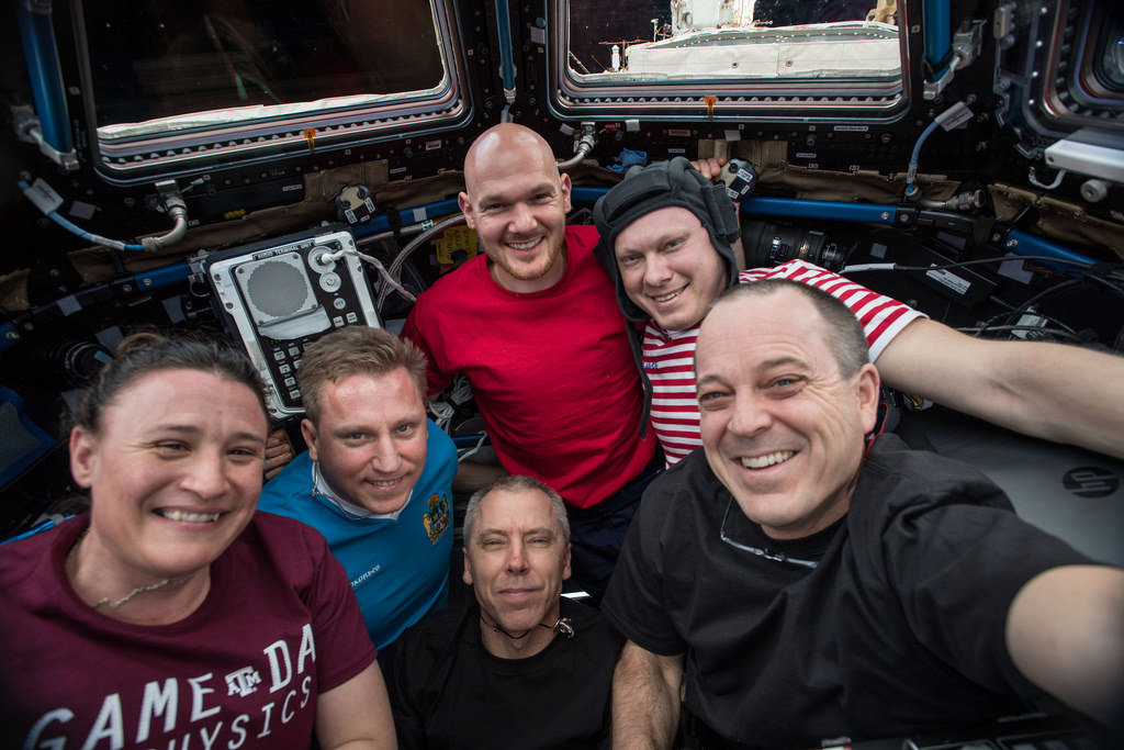 All six of the crew members working on the ISS now.