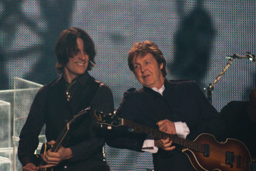 Paul McCartney performing in 2010